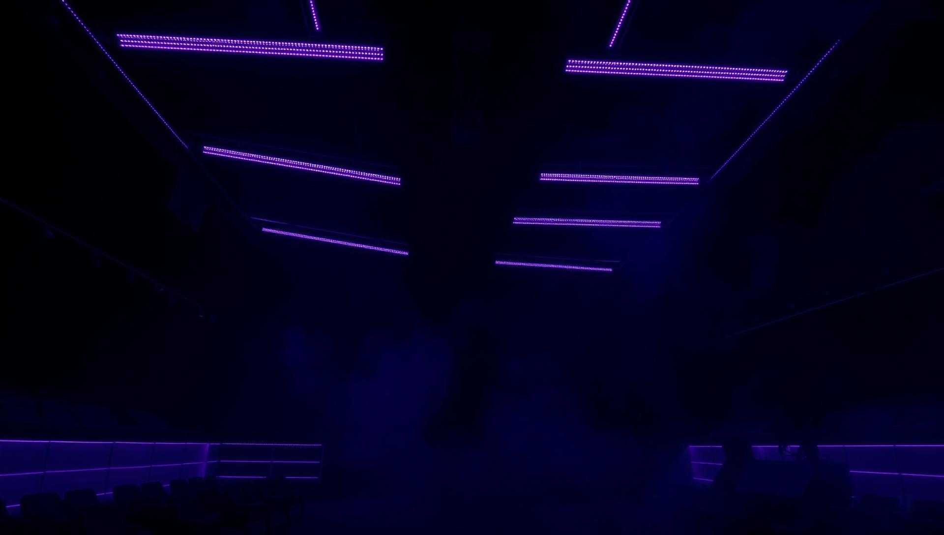 Event venue with LED rigging and stage lighting